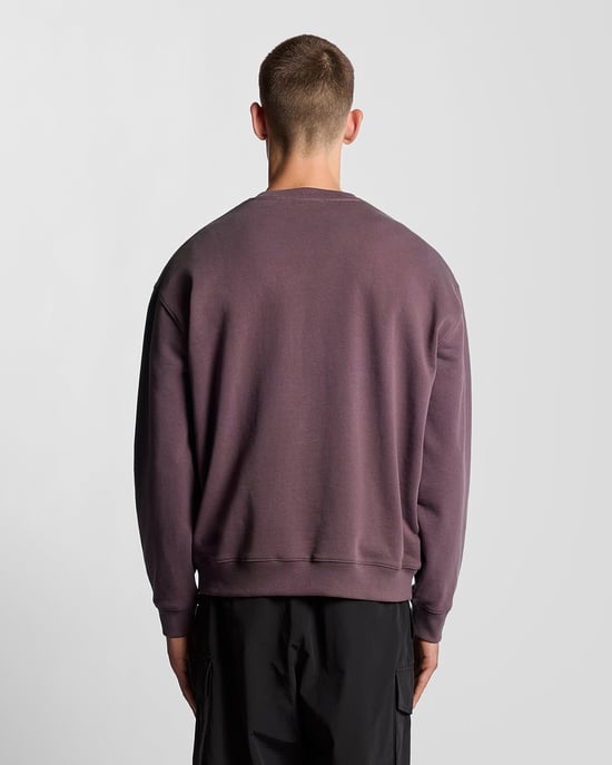 Lyle & Scott Script Brushback Fleece Sweatshirt - Red - Image 4