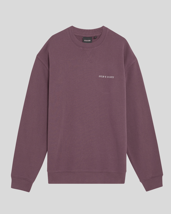 Lyle & Scott Script Brushback Fleece Sweatshirt - Red - Image 5