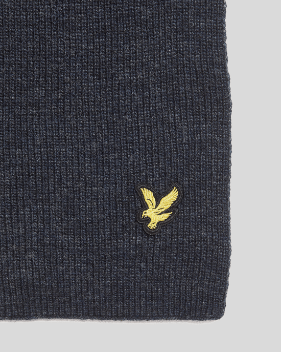 Lyle & Scott Lamswol Mix Geribbelde Sjaal - Marineblauw - Image 2