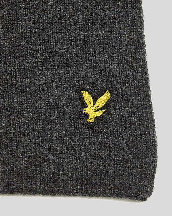 Lyle & Scott Lambswool Blend Ribbed Scarf - Grey - Image 2