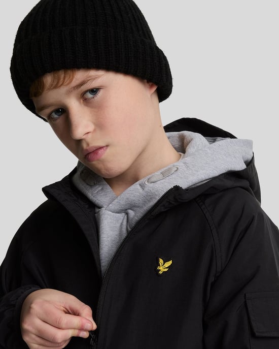 Lyle & Scott Boys' Hooded Windbreaker Jacket - Black - Image 4