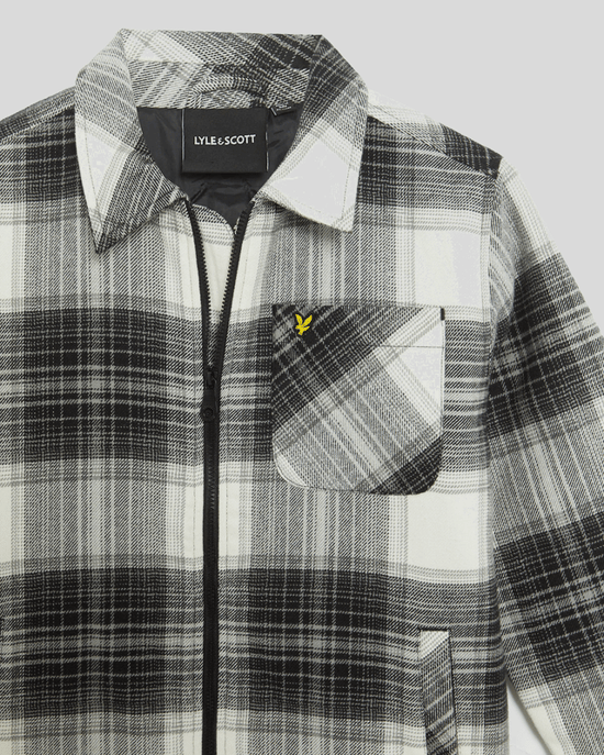 Lyle & Scott jongens geborsteld ruitenjack - zwart - Image 3