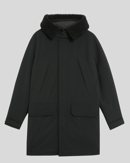Lyle & Scott Heavyweight Faux Shearling Collar Parka - Zwart - Image 5