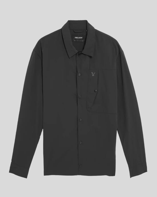 Lyle & Scott Crinkle Nylon Fickskjorta - Svart - Image 5