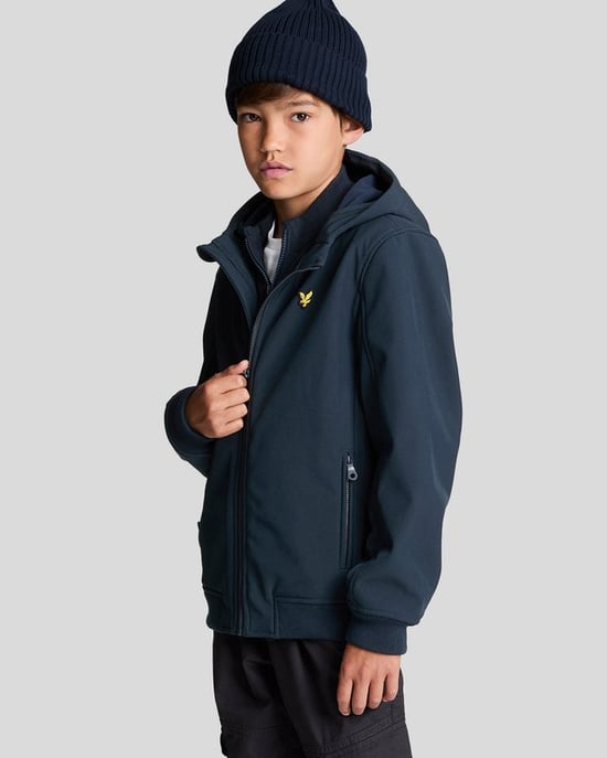 Lyle & Scott jongens softshell capuchonjack - marineblauw - Image 1
