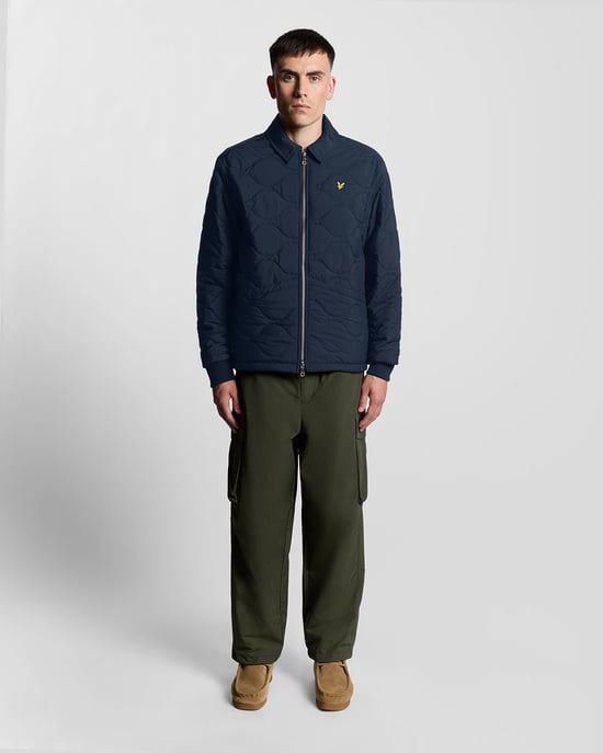 Lyle & Scott Waterafstotend Ripstop Gewatteerd Jack - Marineblauw - Image 2