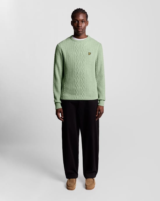 Lyle & Scott Ribbed Cable Knit Jumper - Blue - Image 2