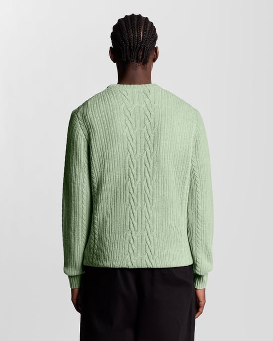 Lyle & Scott Ribbed Cable Knit Jumper - Blue - Image 4