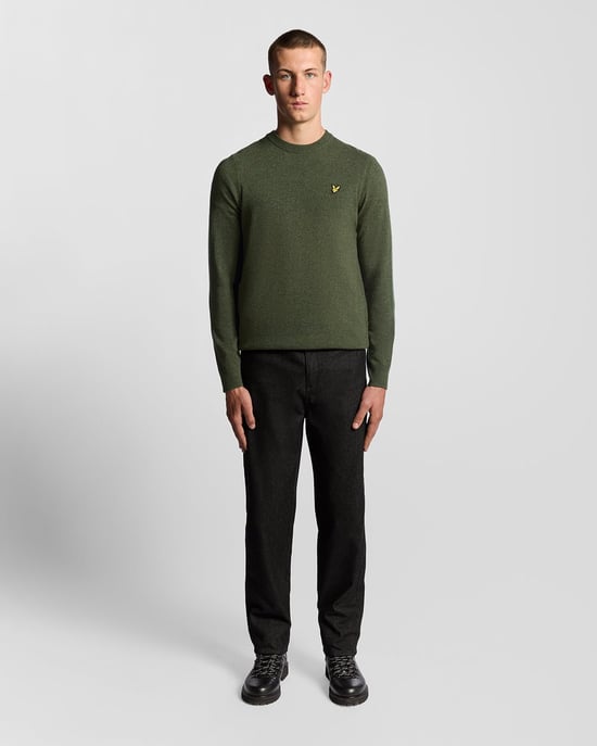 Lyle & Scott Lamswol Blend Ronde Hals Trui - Groen - Image 2