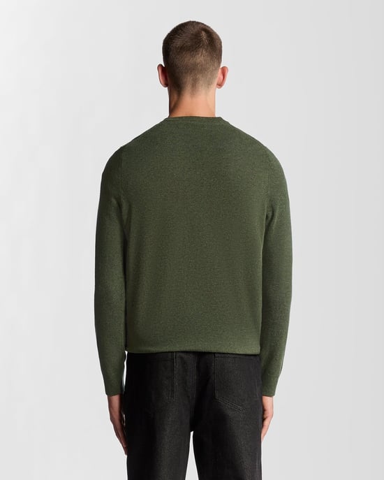 Lyle & Scott Lamswol Blend Ronde Hals Trui - Groen - Image 4
