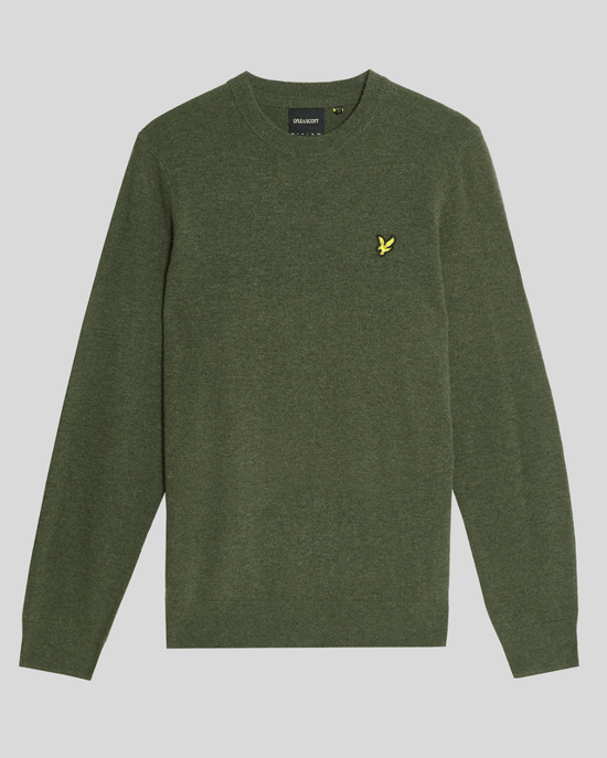 Lyle & Scott Lamswol Blend Ronde Hals Trui - Groen - Image 5