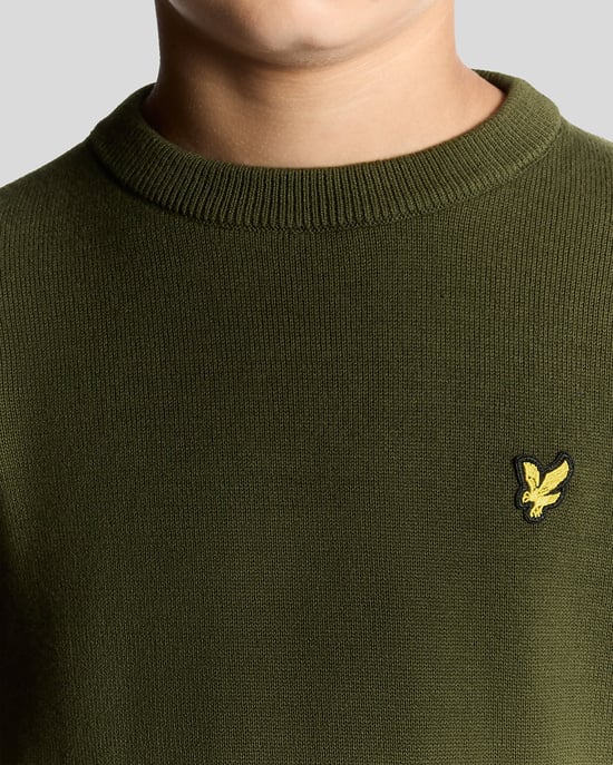 Lyle & Scott jongens katoenen ronde hals trui - Groen - Image 3