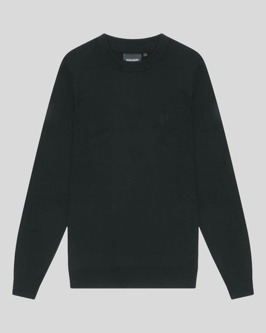 Lyle & Scott Merino Wool Crew Neck Jumper - Black - Image 5