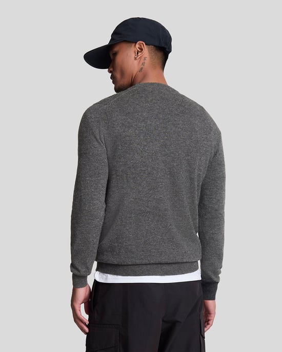 Lyle & Scott Lamswol Blend Ronde Hals Trui - Grijs - Image 3