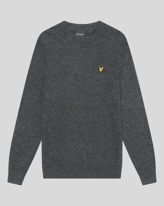 Lyle & Scott Lamswol Blend Ronde Hals Trui - Grijs - Image 5