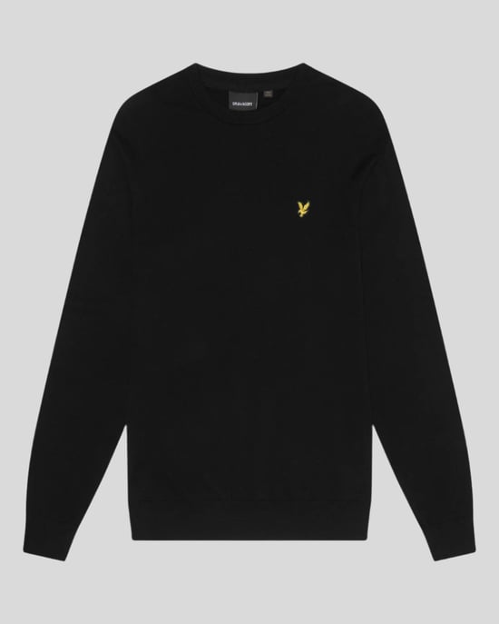 Lyle & Scott katoenen trui met ronde hals - zwart - Image 5