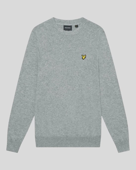 Lyle & Scott katoenen merino trui met ronde hals - grijs - Image 5