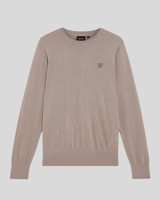 Lyle & Scott Merinowol Trui met Ronde Hals - Bruin - Image 1