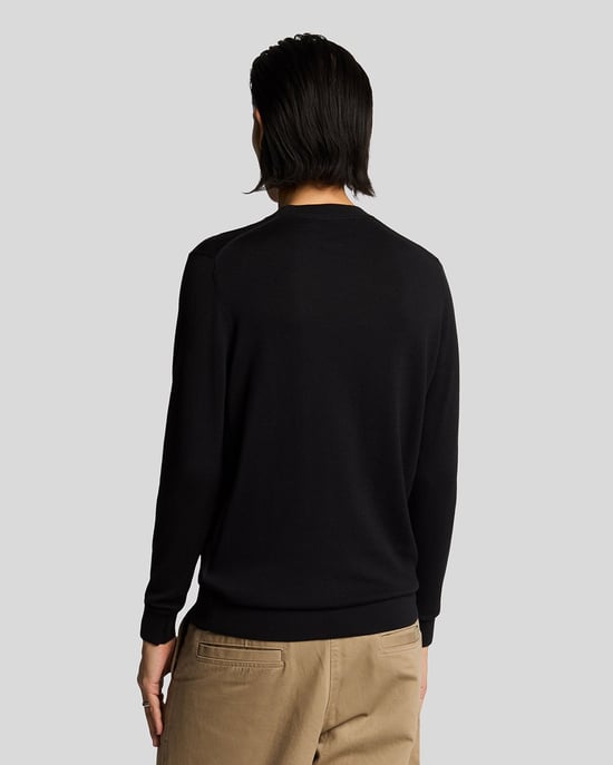 Lyle & Scott Superfine Cotton Crew Neck Jumper - Black - Image 3