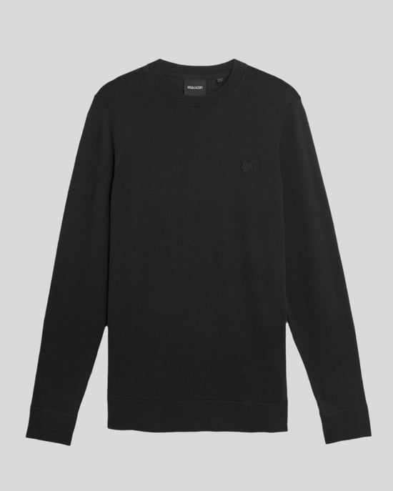 Lyle & Scott Superfine Cotton Crew Neck Jumper - Black - Image 5