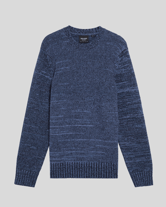 Lyle & Scott Stickad Melange Crew Neck Tröja - Marinblå - Image 1