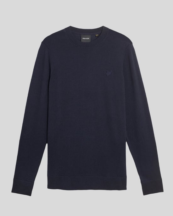 Lyle & Scott Superfine Cotton Crew Neck Jumper - Navy - Image 5