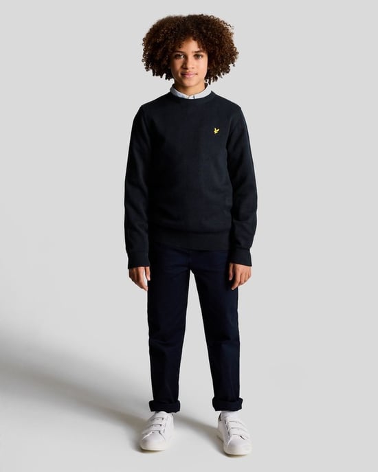 Lyle & Scott Boys' Cotton Crew Neck Jumper - Navy - Image 2