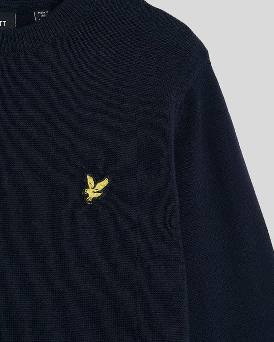 Lyle & Scott Boys' Cotton Crew Neck Jumper - Navy - Image 4