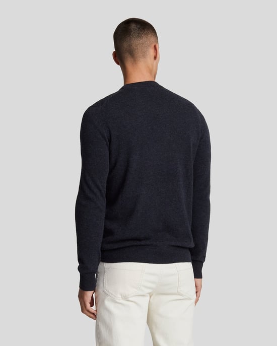 Lyle & Scott Lamswol Blend Ronde Hals Trui - Marineblauw - Image 3