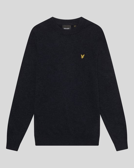 Lyle & Scott Lamswol Blend Ronde Hals Trui - Marineblauw - Image 5