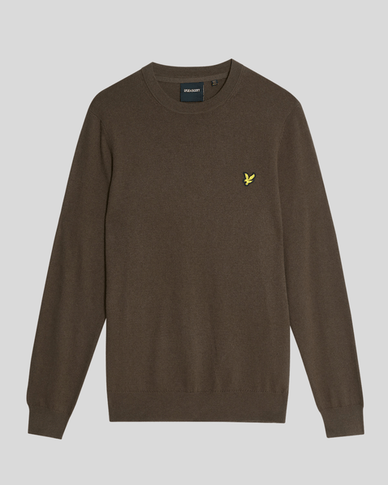Lyle & Scott Cotton Merino Crew Neck Jumper - Brown - Image 5