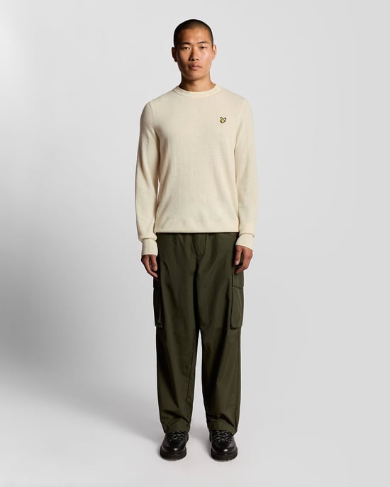 Lyle & Scott Lambswool Blend Crew Neck Jumper - White - Image 2