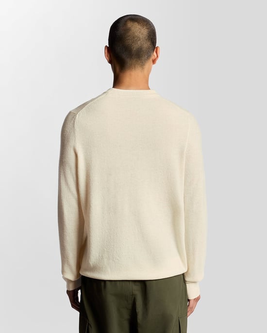 Lyle & Scott Lambswool Blend Crew Neck Jumper - White - Image 4