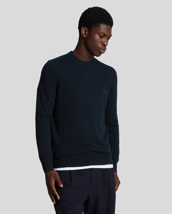 Lyle & Scott Lambswool Crew Neck Jumper - Navy - Image 1