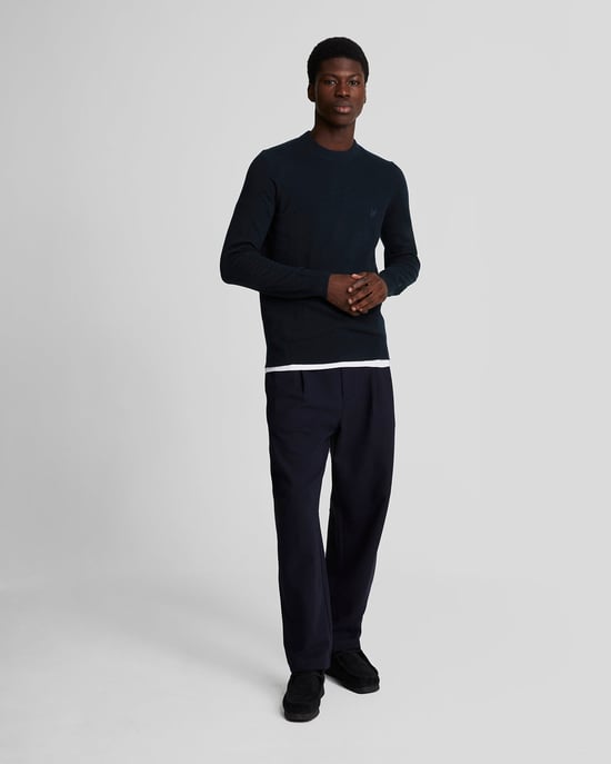 Lyle & Scott Lambswool Crew Neck Jumper - Navy - Image 2