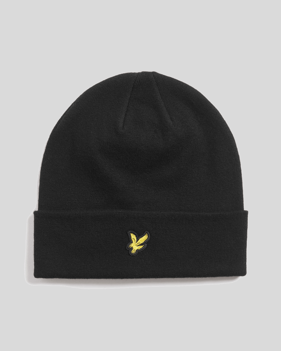 Lyle & Scott Merino Wool Blend Beanie - Black - Image 1