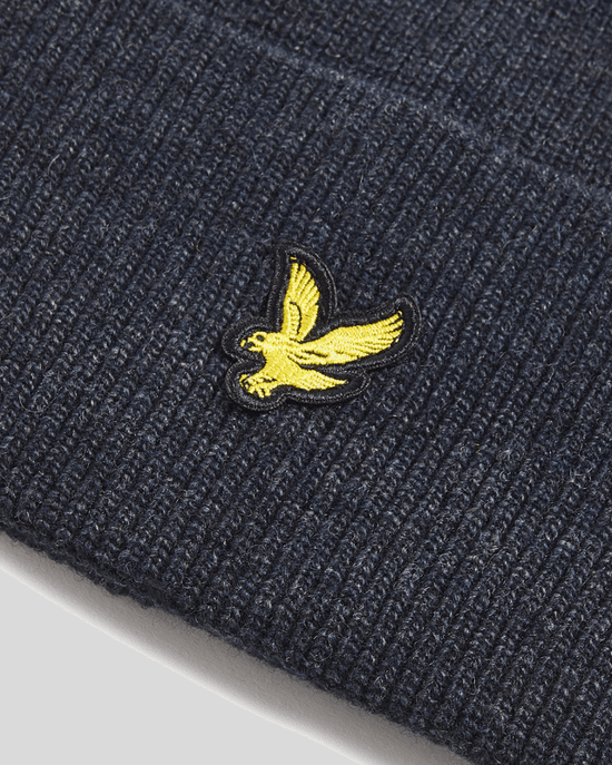 Lyle & Scott Lamswol Blend Beanie - Marineblauw - Image 3