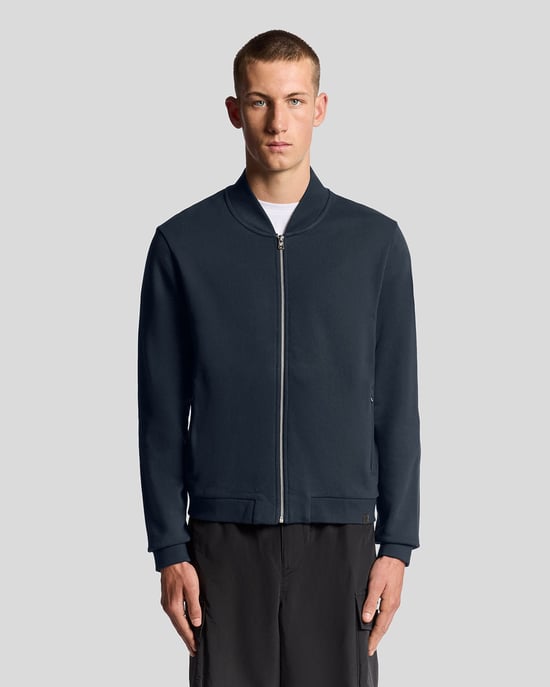 Lyle & Scott Halvlång ärm Jersey Bomber - Marinblå - Image 1
