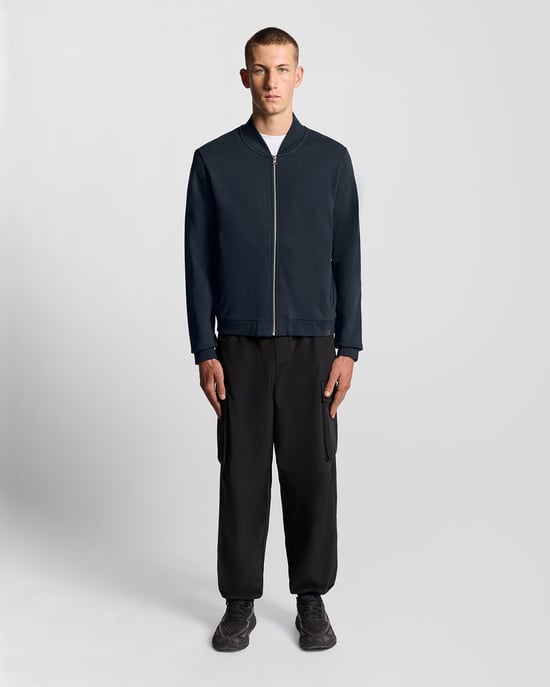 Lyle & Scott Halvlång ärm Jersey Bomber - Marinblå - Image 2