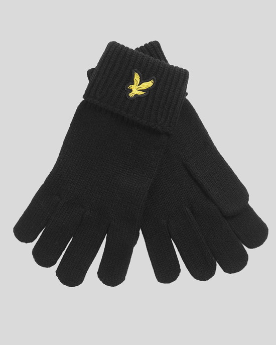 Lyle & Scott Merino Wool Blend Gloves - Black - Image 1