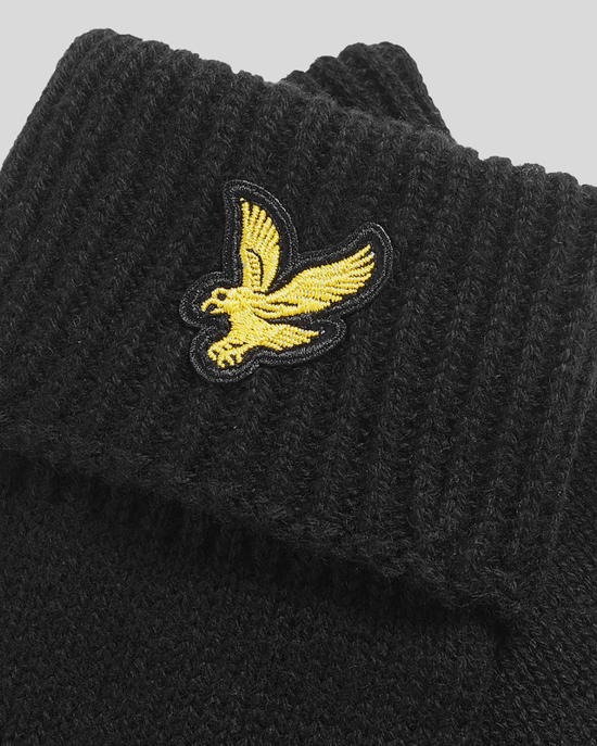 Lyle & Scott Merino Wool Blend Gloves - Black - Image 2