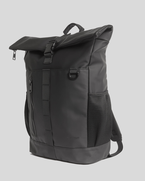 Lyle & Scott waterdichte rugzak met roltop - zwart - Image 1