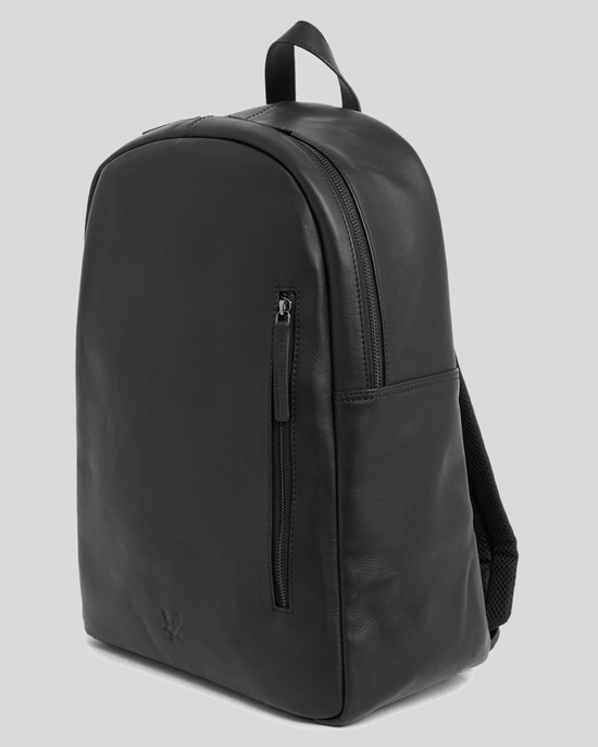 Lyle & Scott Leather Backpack - Black - Image 1