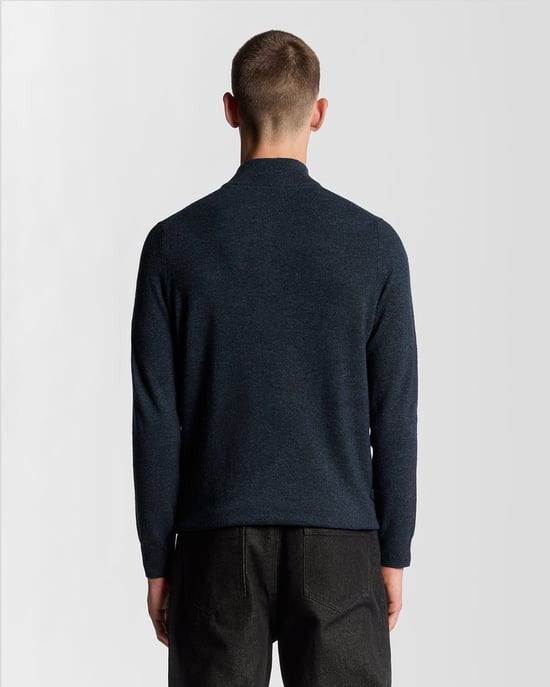 Lyle & Scott Lambswool Blend 1/4 Zip Jumper - Navy - Image 4