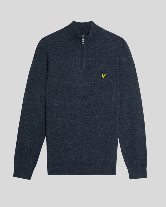 Lyle & Scott Lambswool Blend 1/4 Zip Jumper - Navy - Image 5