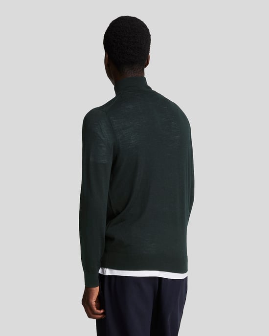 Lyle & Scott Merino Wool 1/4 Zip Jumper - Black - Image 3