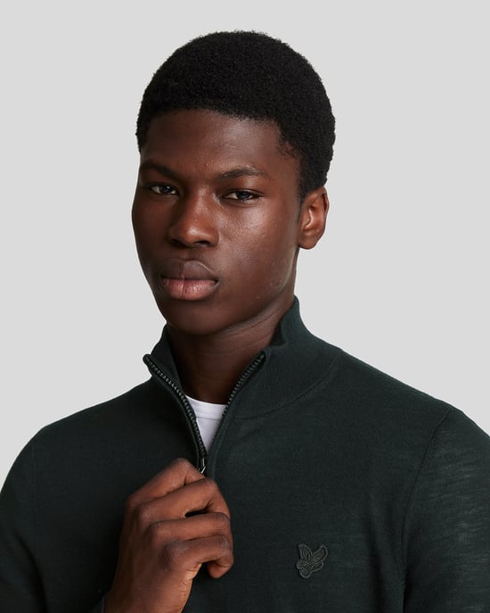 Lyle & Scott Merino Wool 1/4 Zip Jumper - Black - Image 4