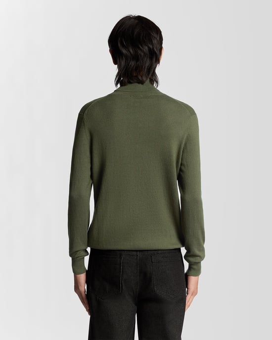 Lyle & Scott Cotton Merino Turtleneck Jumper - Green - Image 4