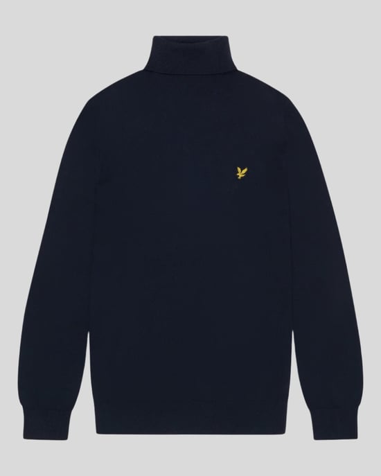 Lyle & Scott katoenen merino coltrui - marineblauw - Image 5