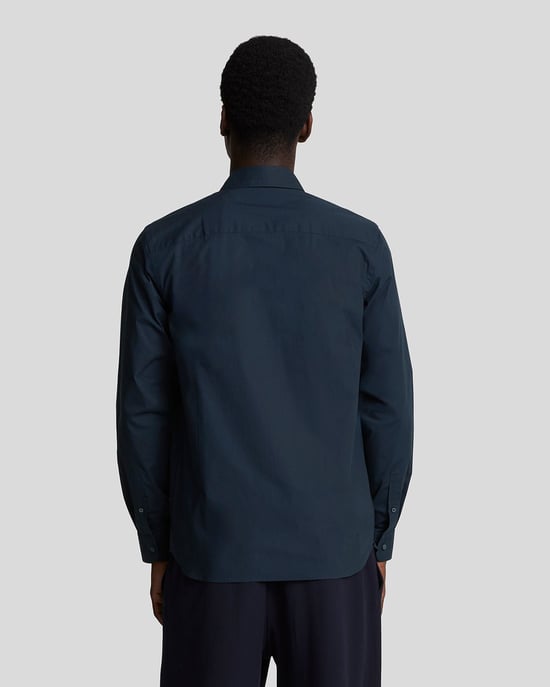 Lyle & Scott Stretch Fabric Poplin Shirt - Navy - Image 3